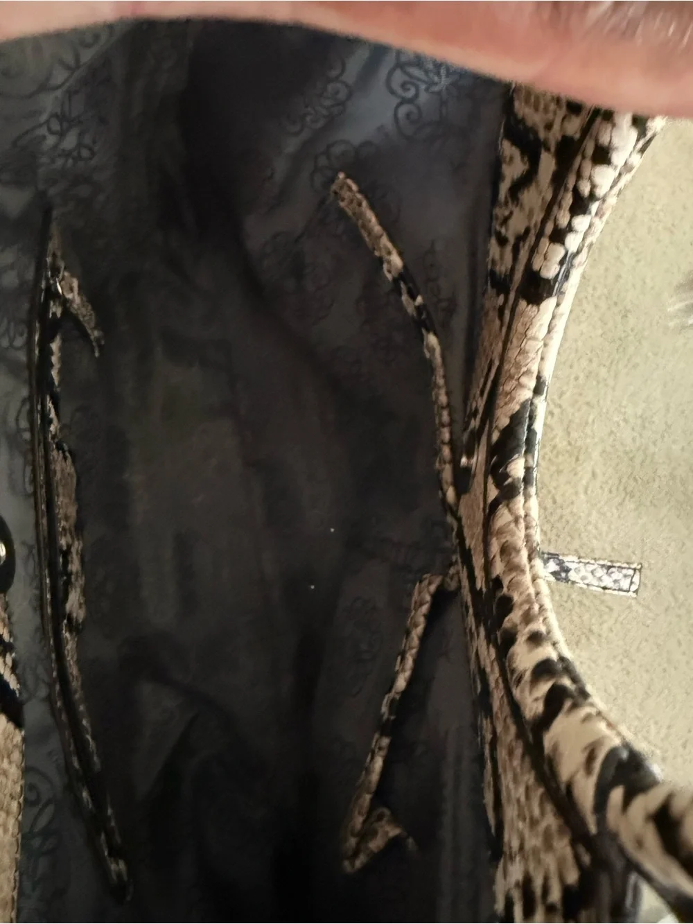 Enzo Angiolini Snake Skin Inspired Bucket Shoulder Bag
